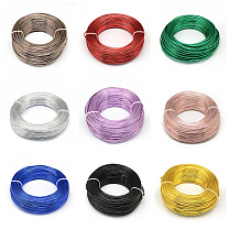 Alambre de aluminio anodizado redondo, alambre artesanal de metal flexible, para hacer artesanías de joyería diy