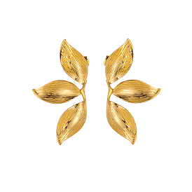 304 из нержавеющей стали серьги, цветок, ионное покрытие (ip)