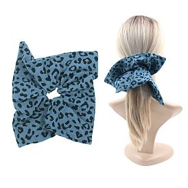 300Pcs Square with Leopard Print Pettern Girls Hair Accessories, Scrunchie/Scrunchy, Polyester Elastic Hair Ties, Ponytail Holder