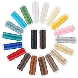 20 рулоны 20 цветной плоский вощеный полиэфирный шнур, для diy craft
