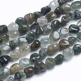 Naturels verts quartz rutile brins de perles, pierre tombée, nuggets