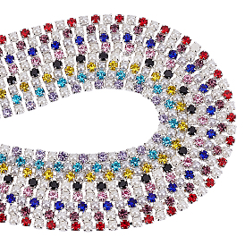 16 ярды 8 цвета железные цепочки со стразами, с абс пластмассовой имитационной жемчужиной, серебряные