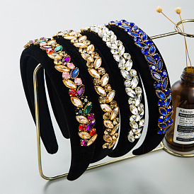 Diadema barroca de diamantes de imitación para mujer, accesorios para el cabello de moda vintage