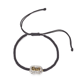 Bracelet en alliage de style tibétain avec pilon vajra et mantra à six caractères pour hommes et femmes, bracelets de perles tressées en fil de nylon