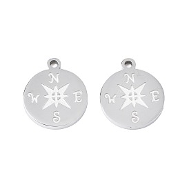 Pendentifs en acier inoxydable, Coupe au laser, boussole