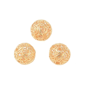 925 Sterling Silver Beads, Hollow, Round