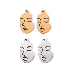 201 Stainless Steel Pendants, Laser Cut Pendants, Face