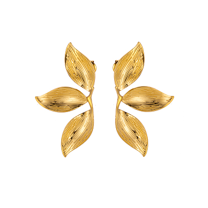 304 из нержавеющей стали серьги, цветок, ионное покрытие (ip)