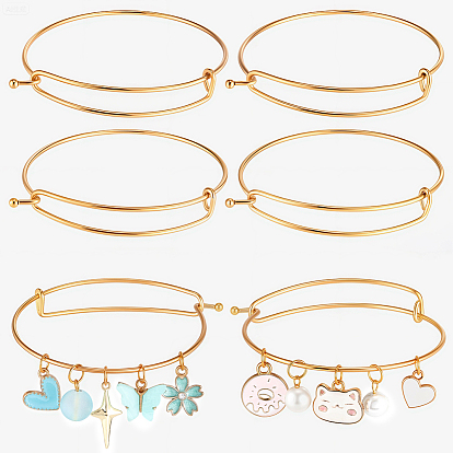 6шт. регулируемые 304 изготовление расширяемого браслета из нержавеющей стали, ионное покрытие (ip)