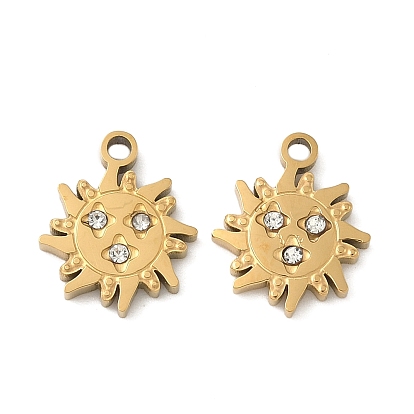 304 подвески из нержавеющей стали, солнечные чары, со стразами, ионное покрытие (ip)