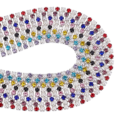 16 ярды 8 цвета железные цепочки со стразами, с абс пластмассовой имитационной жемчужиной, серебряные