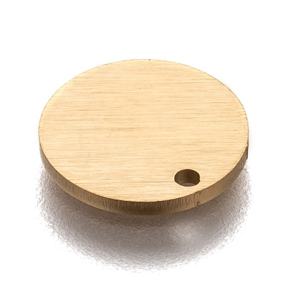 Ion Plating(IP) 304 Stainless Steel Pendants, Stamping Blank Tag, Laser Cut, Double Side Drawbench Effect, Flat Round