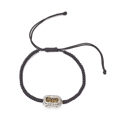 Тибетский стиль сплав колонна ваджра пестик с мантрой из шести символов плетеные браслеты из бусин для мужчин и женщин, нейлоновые нити плетеные браслеты из бисера