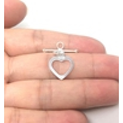 925 cierres de palanca de plata de ley, corazón