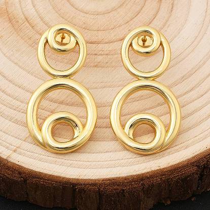 Серьги-гвоздики с круглыми кольцами из латуни, стойки покрытие, долговечный, без кадмия и без свинца