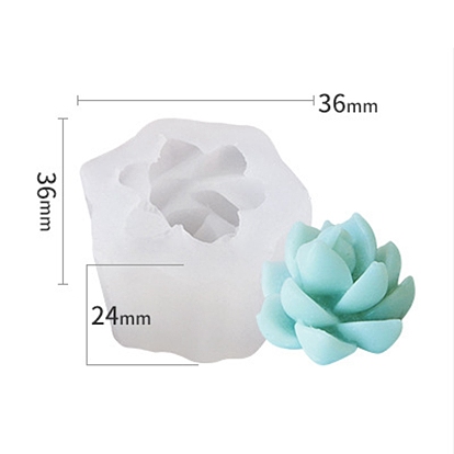 Succulent Plants Shape DIY Candle Silicone Molds, Resin Casting Molds, For UV Resin, Epoxy Resin Jewelry Making