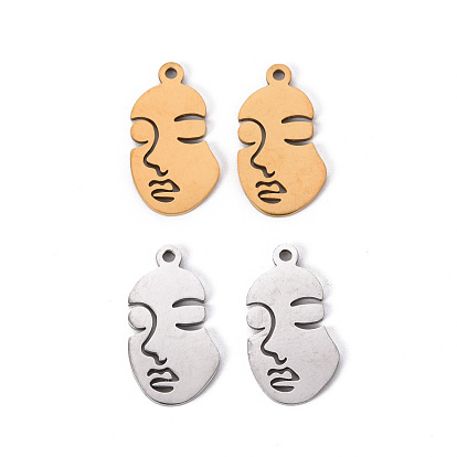 201 Stainless Steel Pendants, Laser Cut Pendants, Face