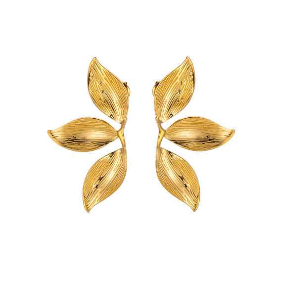 304 из нержавеющей стали серьги, цветок, ионное покрытие (ip)