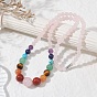 Natural Mixed Gemstone Graduated Beaded Necklaces, Chakra Theme Necklace