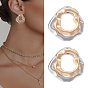 1Pair Alloy Stud Earrings for Women, Irregular Oval