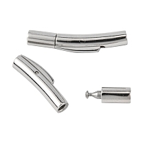 Column304 Stainless Steel Bayonet Necklace Clasps, Ion Plating (IP), 25~25.5x4.5~5x4mm, Hole: 1.8~2mm