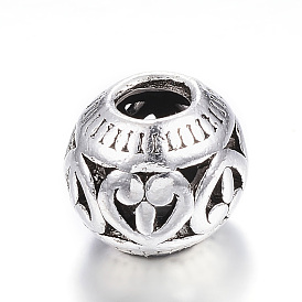 Tibetan Style Alloy European Beads, Rondelle
