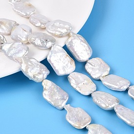 Perles de nacre naturelle brins Keshi, perle de culture d'eau douce, perles baroques, rectangle