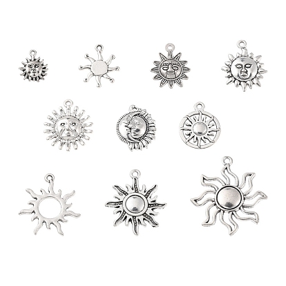 100G Tibetan Style Alloy Pendants, Sun