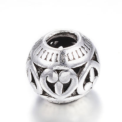Tibetan Style Alloy European Beads, Rondelle