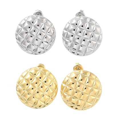 304 Stainless Steel Stud Earrings, Flat Round