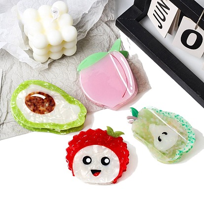 Заколки для волос в форме когтей из ацетата целлюлозы, аксессуары для волос для женщин и девочек, фрукты