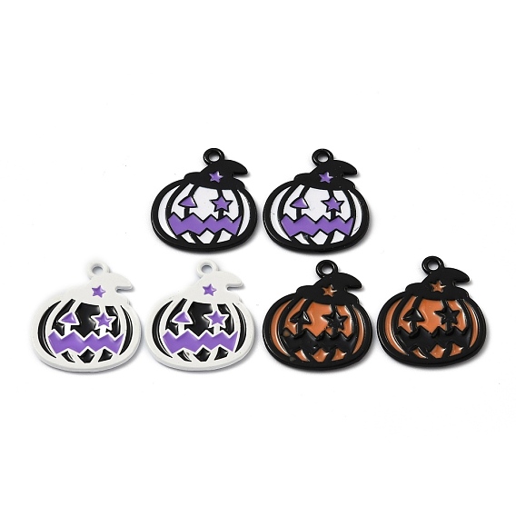 Подвески из эмали и сплава, для Хэллоуина, тыква