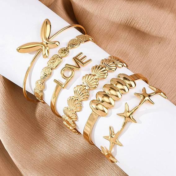 304 женские браслеты-манжеты из нержавеющей стали, реальный 18 k позолоченный