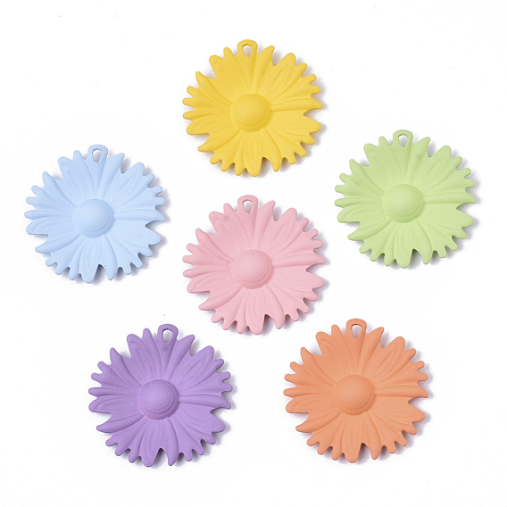 Spray Painted Iron Pendants, Flower