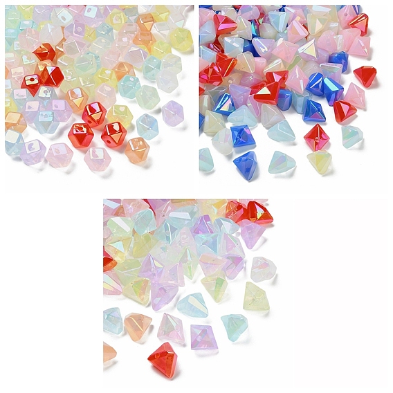 УФ-покрытие непрозрачные акриловые бусины, имитирующие желе, радужный, самородки, граненые