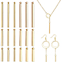 BENECREAT 36Pcs 6 Style Brass Bar Pendants, Long-Lasting Plated, Column & Cuboid