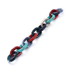 Handgefertigte Acrylkabelketten, Nachahmung Edelstein-Stil, facettiert, ellipsenförmige