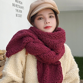 Женский теплый шарф на шею из овечьей шерсти, зимние большие мягкие шали