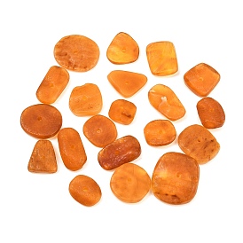 Natural Orange Amber Beads, Nuggets, Tumbled Stone