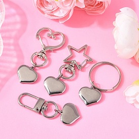 304 брелки из нержавеющей стали, сердце, с цинкового сплава, платина