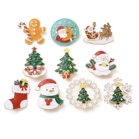 Рождественские эмалевые булавки, булавки из сплава для лацканов одежды рюкзака