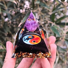 Orgonite Pyramid Resin Energy Generators, for Home Office Desk Decoration