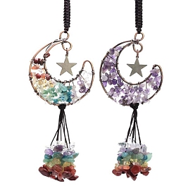Gemstone Pendants Decoration,  Moon with Star
