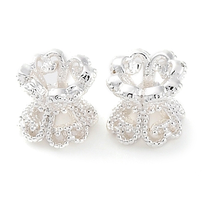 Шапочки и конусы для бусин, латунные, долговечный, цветок