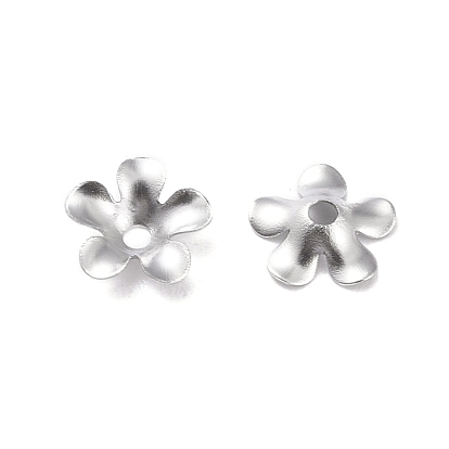 304 Stainless Steel Bead Caps, 5-Petal, Flower