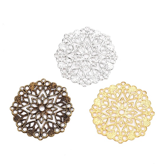 Железные филигранные столярные ссылки, гравированные металлические украшения, цветок