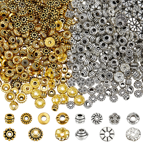 700 шт 14 стили бусины из сплава в тибетском стиле, железные хрустальные бусины-разделители со стразами, разнообразные