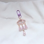 Transparent Acrylic Cloud and Bell Shape Tassels Keychain, with Clasp