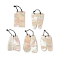 2Pcs Natural White Shell Pendants, Geometric Charms
