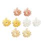 Alloy Stud Earring Findings, with Loop, Brass Pins and Ear Nuts/Earring Backs, Long-Lasting Plated, Flower